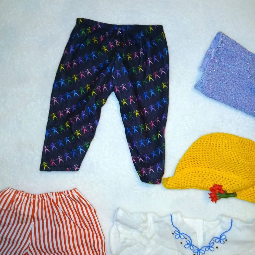 American Girl Doll Clothing Lot of 8 Pieces Pants Top Hat Scarf Tights No Doll